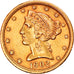 Moneta, USA, Coronet Head, $5, Half Eagle, 1902, U.S. Mint, San Francisco