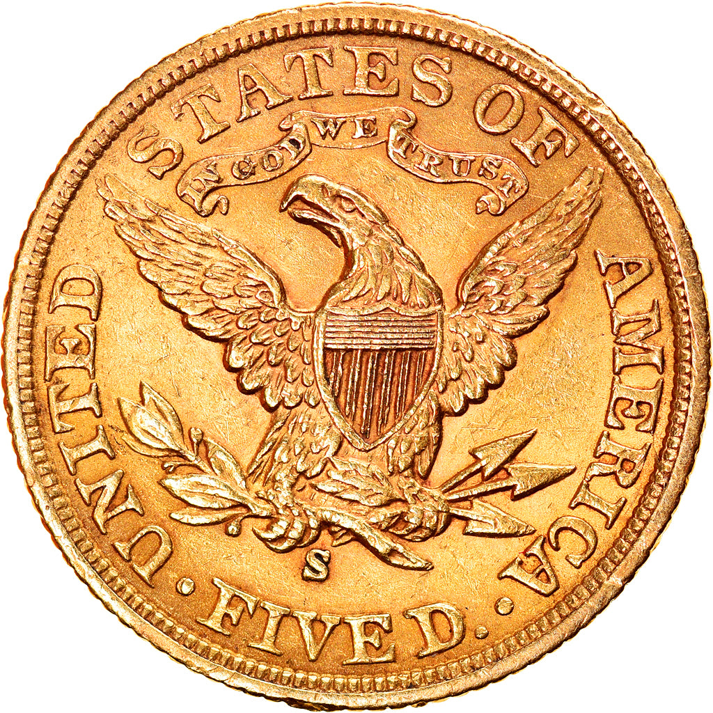Moneda, Estados Unidos, Coronet Head, $5, Half Eagle, 1902, U.S. Mint, San