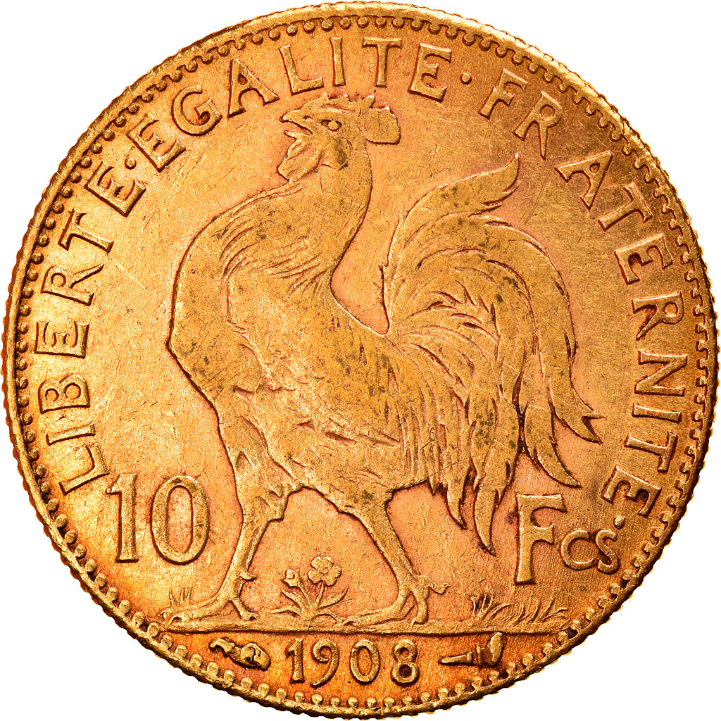 Coin, France, Marianne, 10 Francs, 1908, Paris, EF(40-45), Gold, KM:846