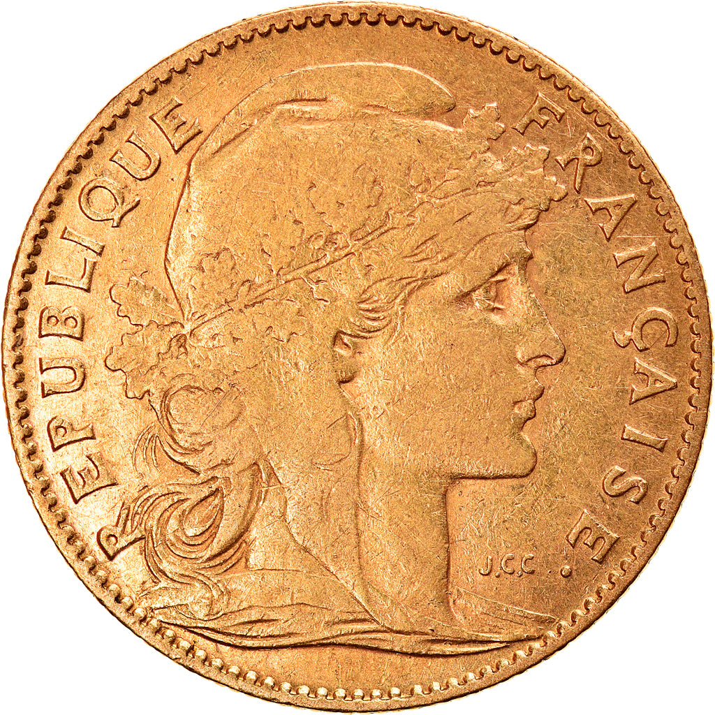 Moneda, Francia, Marianne, 10 Francs, 1901, Paris, MBC, Oro, KM:846