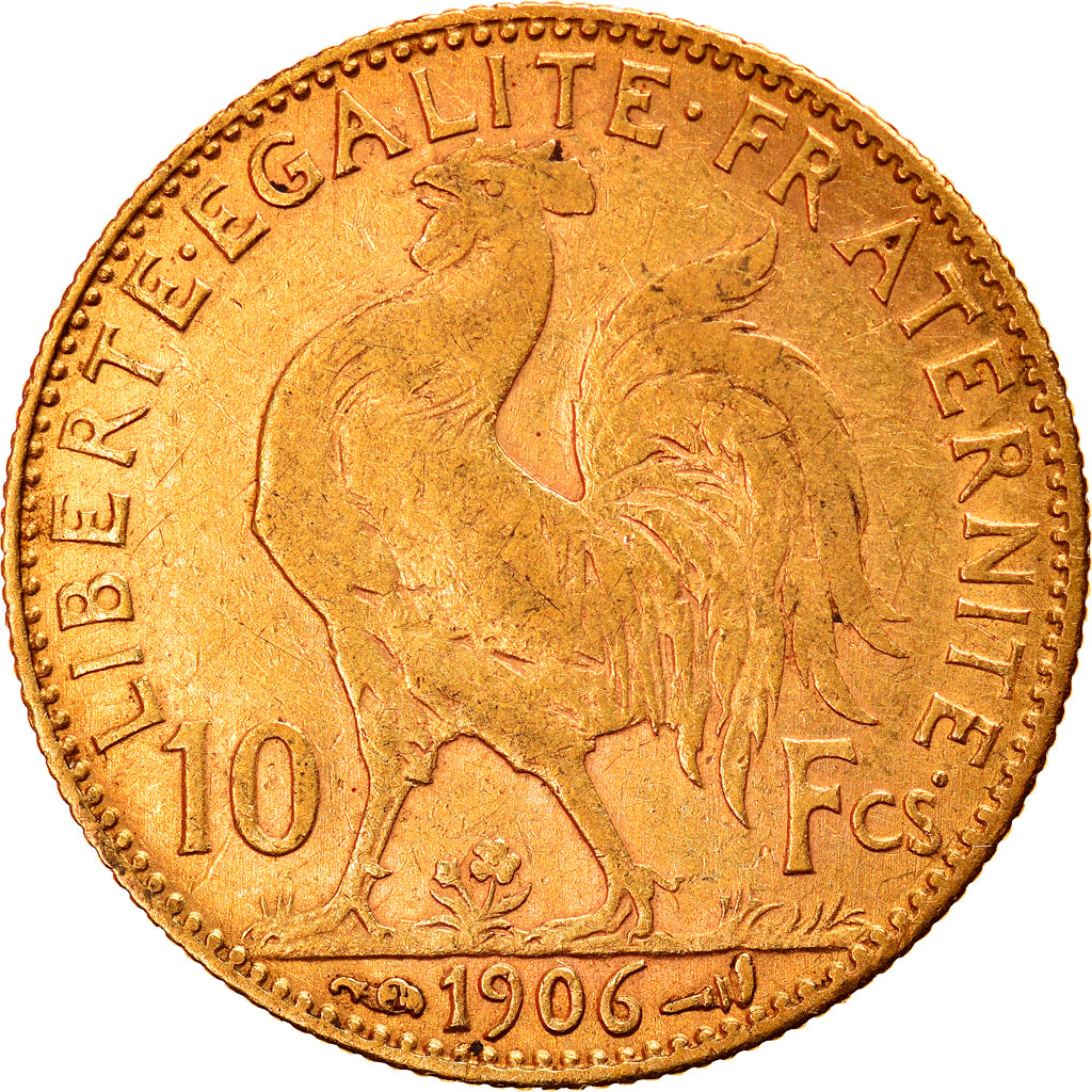Moneta, Francia, Marianne, 10 Francs, 1906, Paris, BB, Oro, KM:846, Gadoury:1017