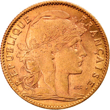 Munten, Frankrijk, Marianne, 10 Francs, 1910, Paris, ZF+, Goud, KM:846