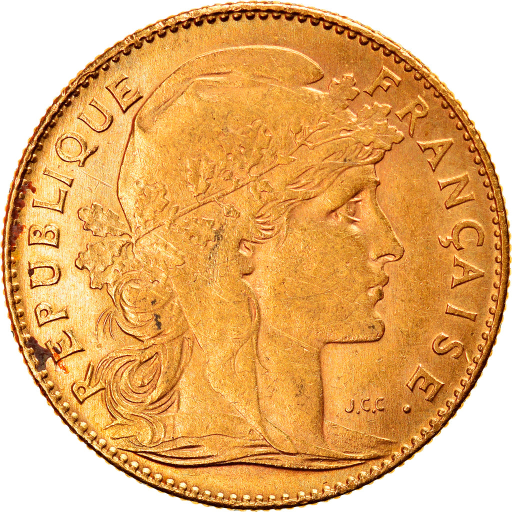 Munten, Frankrijk, Marianne, 10 Francs, 1912, Paris, ZF+, Goud, KM:846
