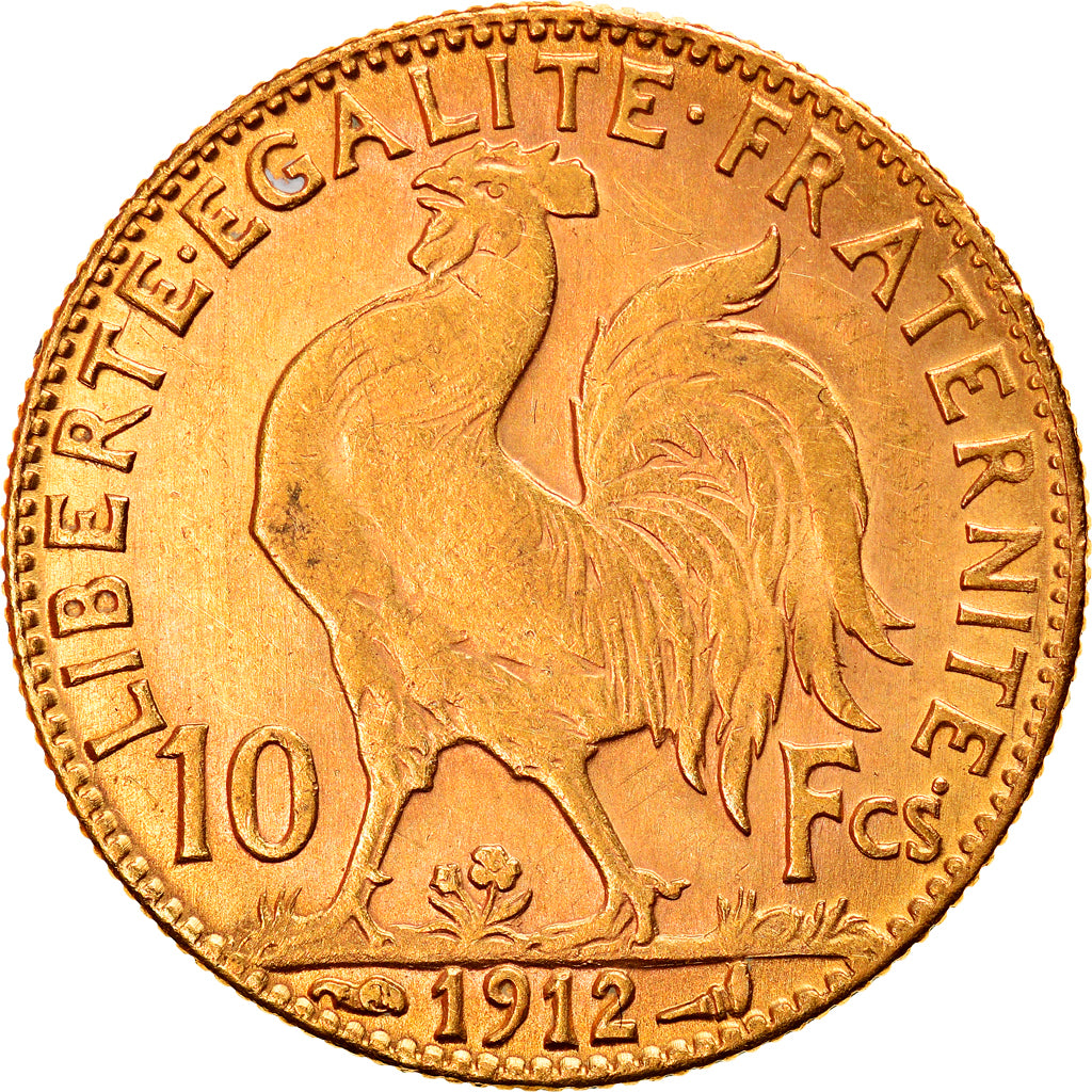 Munten, Frankrijk, Marianne, 10 Francs, 1912, Paris, ZF+, Goud, KM:846