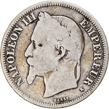 Moneda, Francia, Napoleon III, Napoléon III, 2 Francs, 1866, Bordeaux, BC+