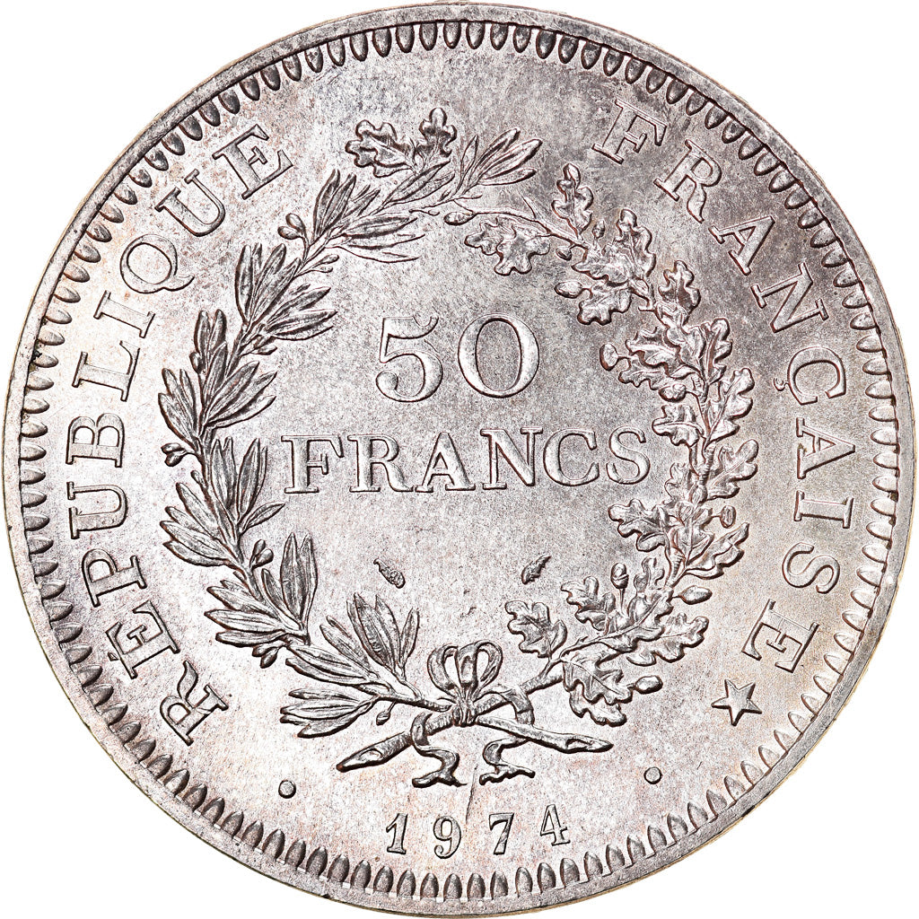 Moneta, Francia, Hercule, 50 Francs, 1974, SPL, Argento, KM:941.2, Gadoury:882a