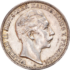 Moeda, Estados Alemães, PRUSSIA, Wilhelm II, 3 Mark, 1909, Berlin, AU(50-53)
