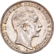 Coin, German States, PRUSSIA, Wilhelm II, 3 Mark, 1909, Berlin, AU(50-53)