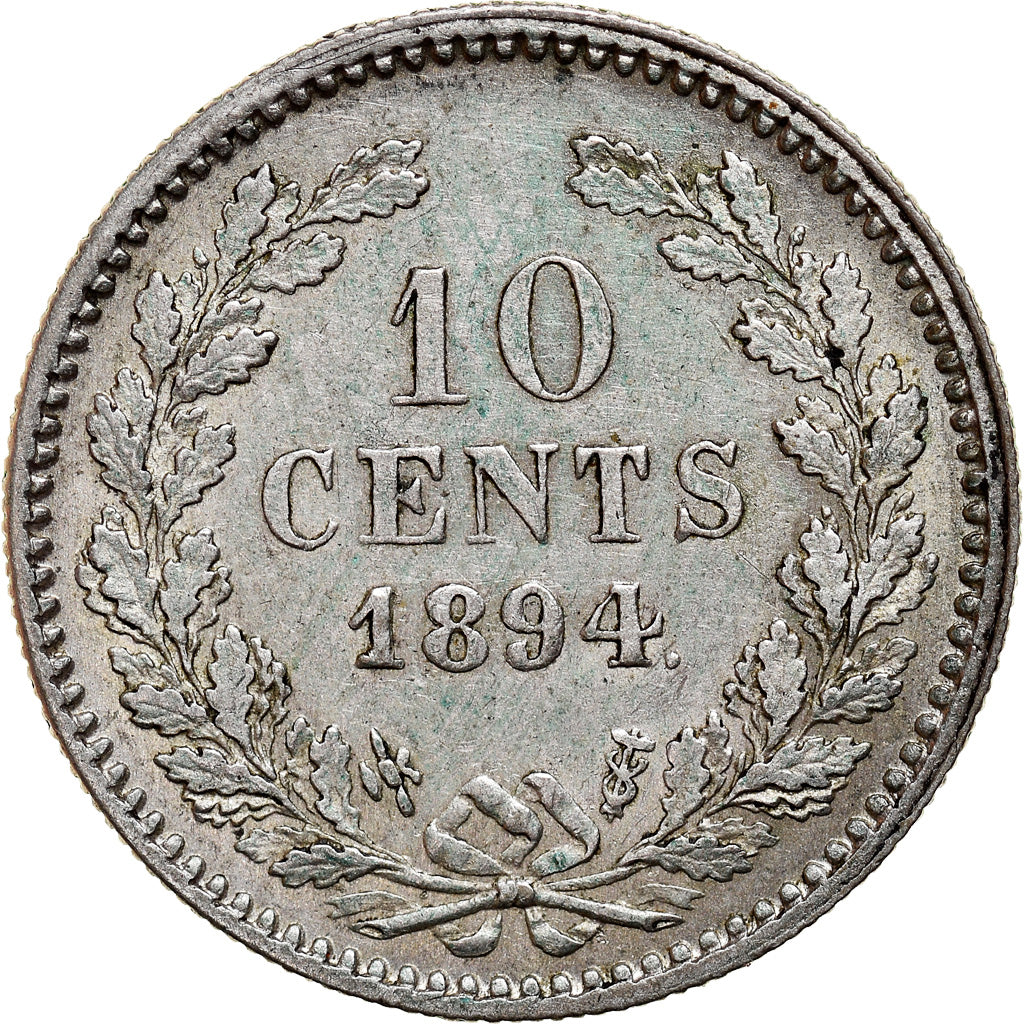 Moneta, Paesi Bassi, Wilhelmina I, 10 Cents, 1894, SPL-, Argento, KM:116
