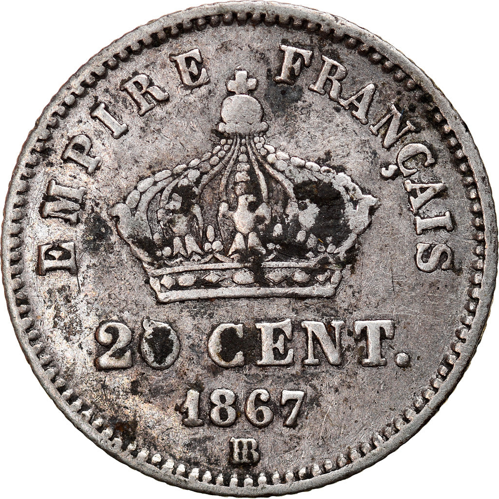 Coin, France, Napoleon III, Napoléon III, 20 Centimes, 1867, Strasbourg