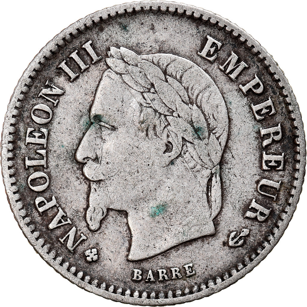 Moneda, Francia, Napoleon III, Napoléon III, 20 Centimes, 1867, Strasbourg