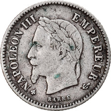Moeda, França, Napoleon III, Napoléon III, 20 Centimes, 1867, Strasbourg