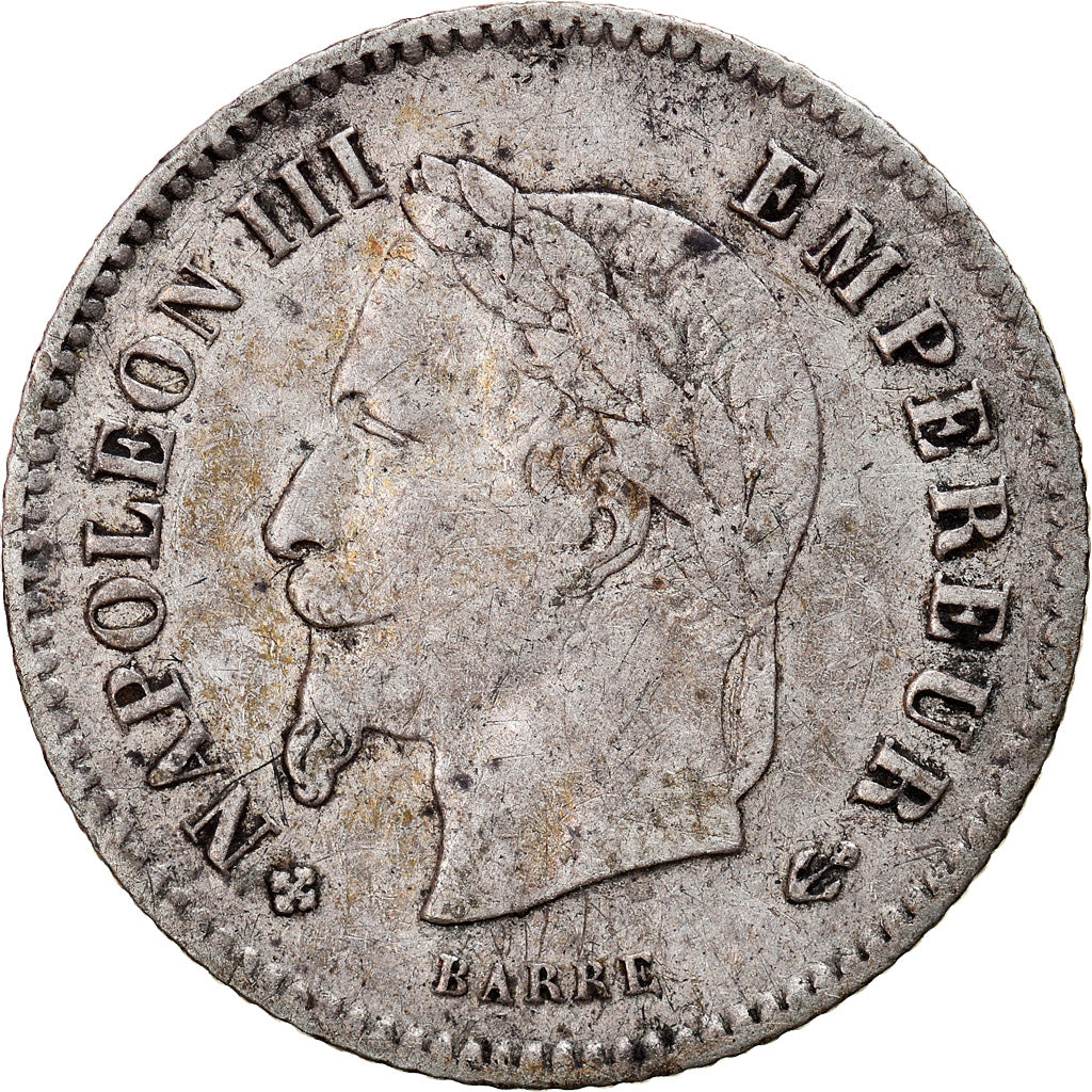Moneda, Francia, Napoleon III, Napoléon III, 20 Centimes, 1867, Strasbourg