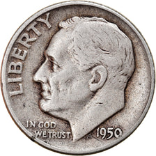 Coin, United States, Roosevelt Dime, Dime, 1950, U.S. Mint, Philadelphia