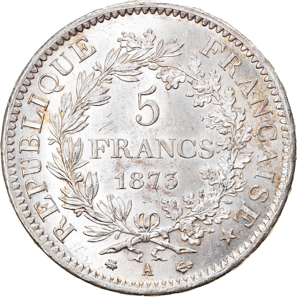 Coin, France, Hercule, 5 Francs, 1873, Paris, MS(63), Silver, KM:820.1
