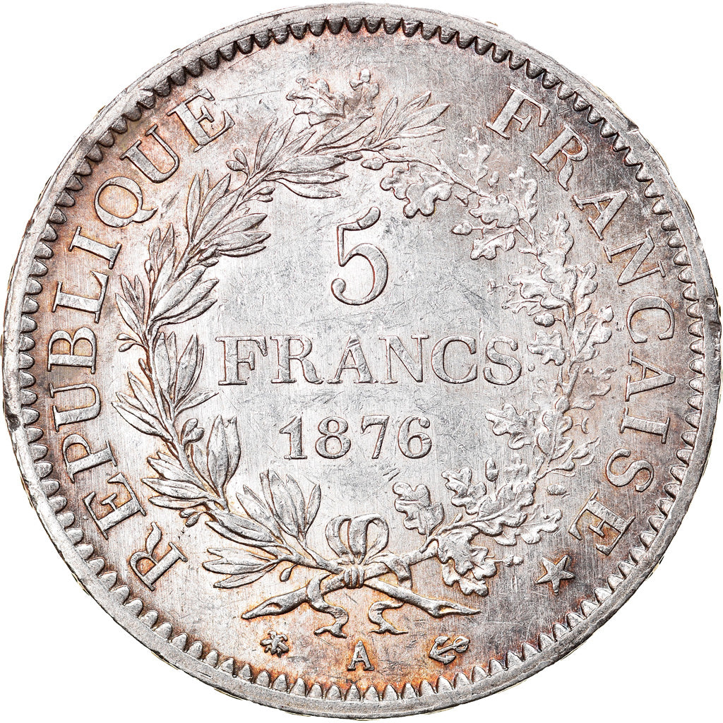 Münze, Frankreich, Hercule, 5 Francs, 1876, Paris, VZ, Silber, KM:820.1