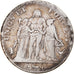 Monnaie, France, Union et Force, 5 Francs, AN 6, Bordeaux, TB, Argent