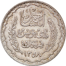 Coin, Tunisia, Ahmad Pasha Bey, 5 Francs, 1939, Paris, EF(40-45), Silver, KM:264