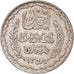 Coin, Tunisia, Ahmad Pasha Bey, 5 Francs, 1939, Paris, EF(40-45), Silver, KM:264