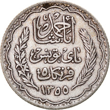 Coin, Tunisia, Ahmad Pasha Bey, 5 Francs, 1936/AH1355, Paris, EF(40-45), Silver