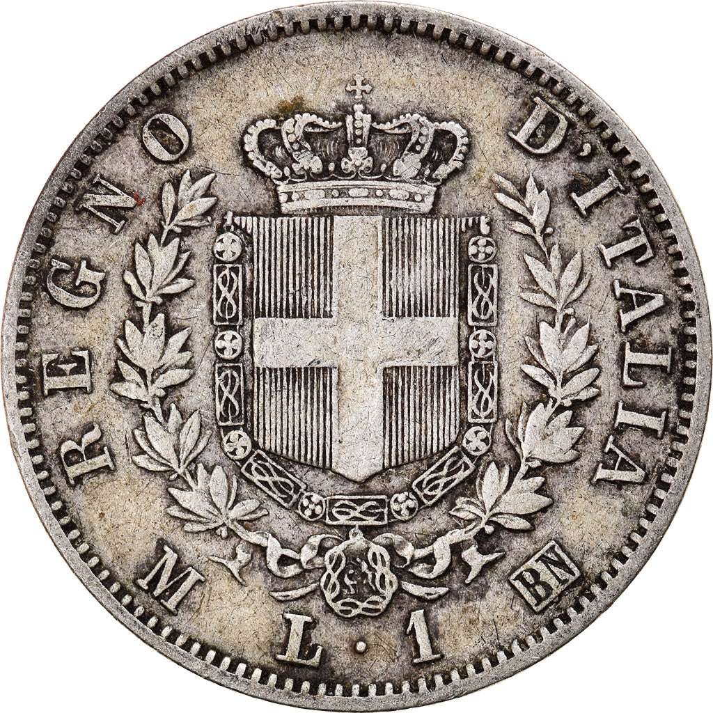 Coin, Italy, Vittorio Emanuele II, Lira, 1863, Milan, VF(30-35), Silver, KM:5a.1