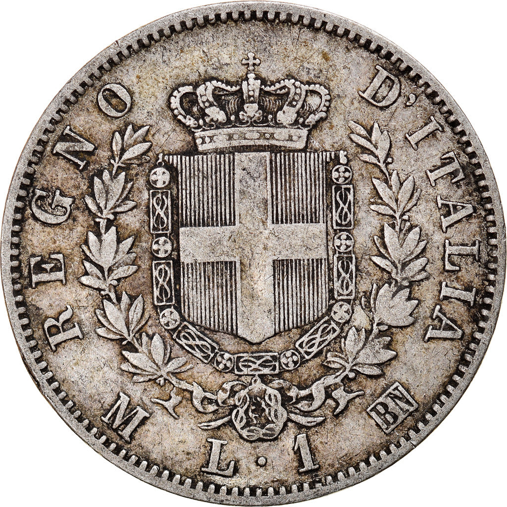 Coin, Italy, Vittorio Emanuele II, Lira, 1863, Milan, EF(40-45), Silver, KM:5a.1