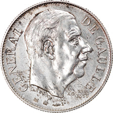 Francja, Medal, Général De Gaulle, 1980, Santucci, MS(65-70), Srebro