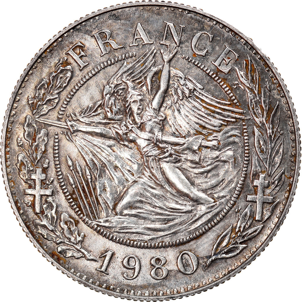 Francia, medaglia, Général De Gaulle, 1980, Santucci, FDC, Argento