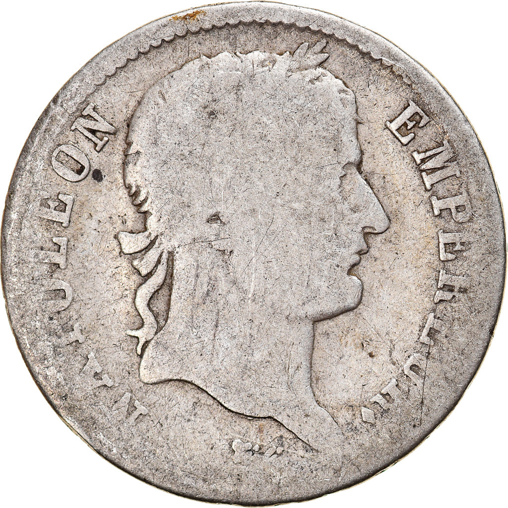 Moneda, Francia, Napoléon I, Franc, 1808, Strasbourg, BC, Plata, KM:682.3