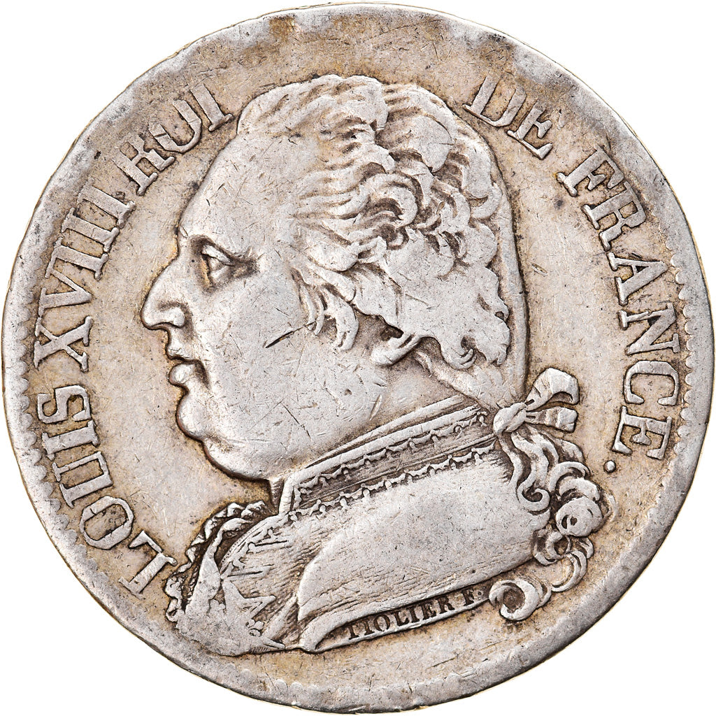 Coin, France, Louis XVIII, Louis XVIII, 5 Francs, 1814, Toulouse, VF(30-35)