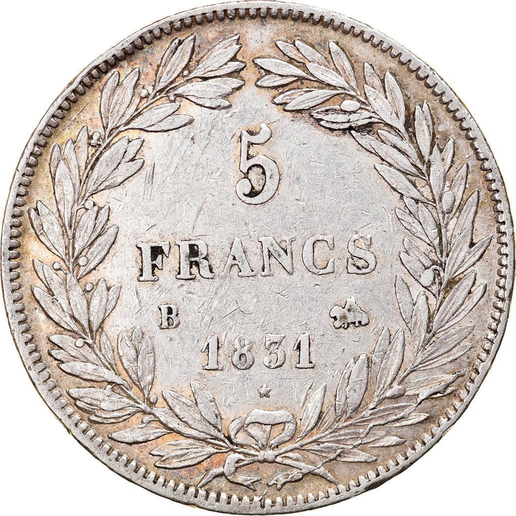 Münze, Frankreich, Louis-Philippe, 5 Francs, 1831, Rouen, SS, Silber, KM:735.2