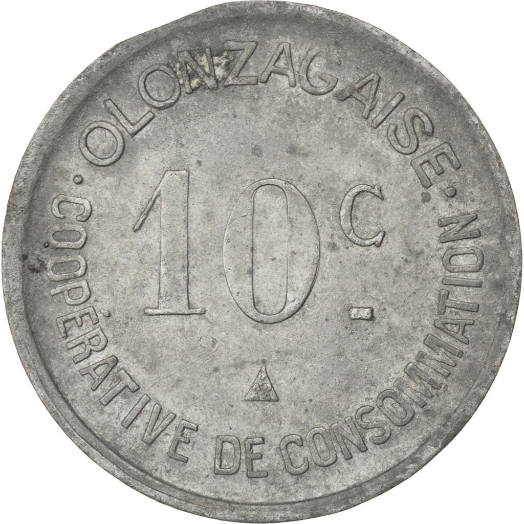 Olonzac, Coopérative de Consommation, 10 Centimes 1918, Elie 20.2