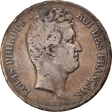Moeda, França, Louis-Philippe, 5 Francs, 1831, Paris, VF(20-25), Prata