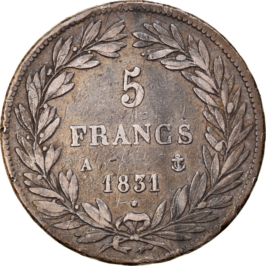 Monnaie, France, Louis-Philippe, 5 Francs, 1831, Paris, TB, Argent, Gadoury:676