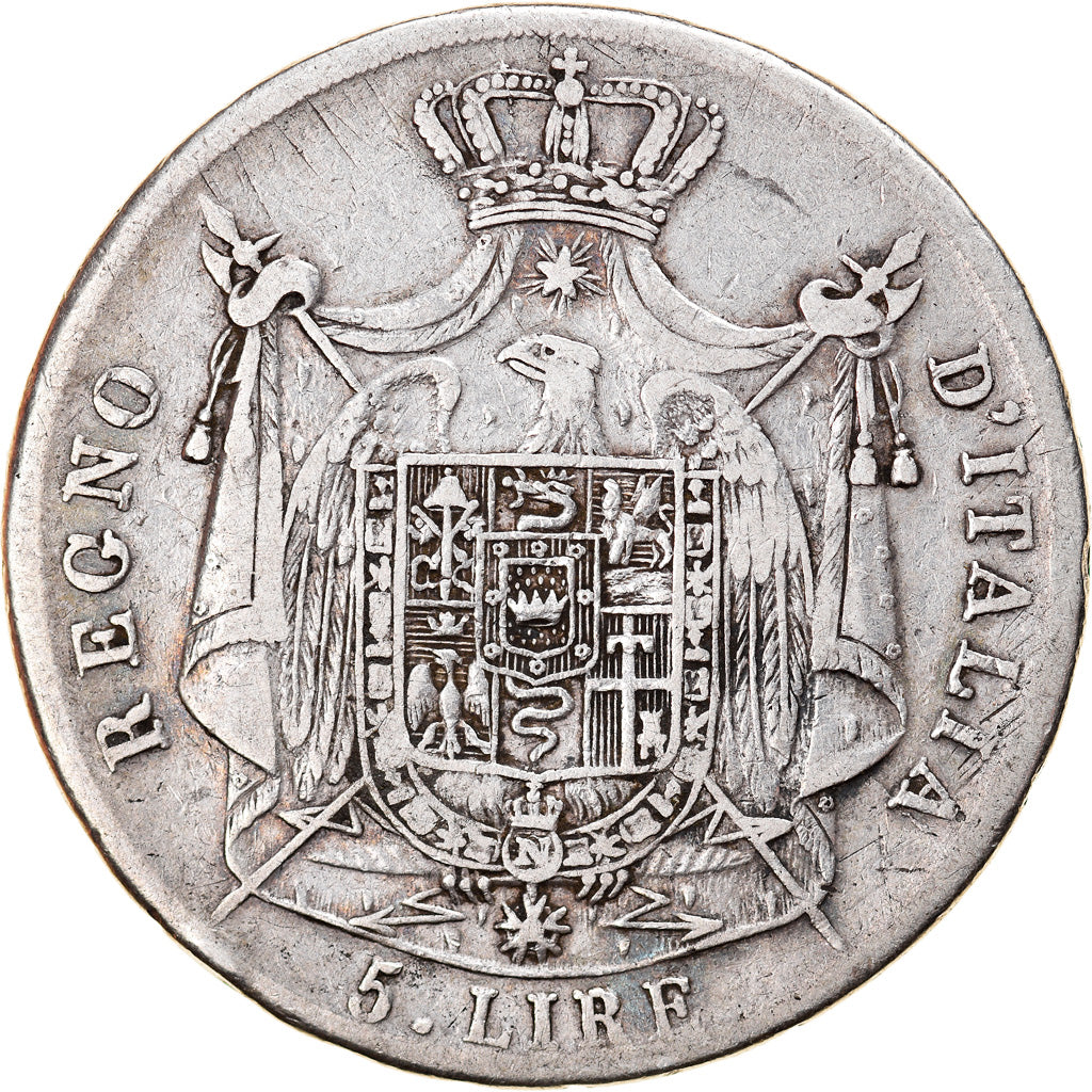 Moneta, STATI ITALIANI, KINGDOM OF NAPOLEON, Napoleon I, 5 Lire, 1811, Milan