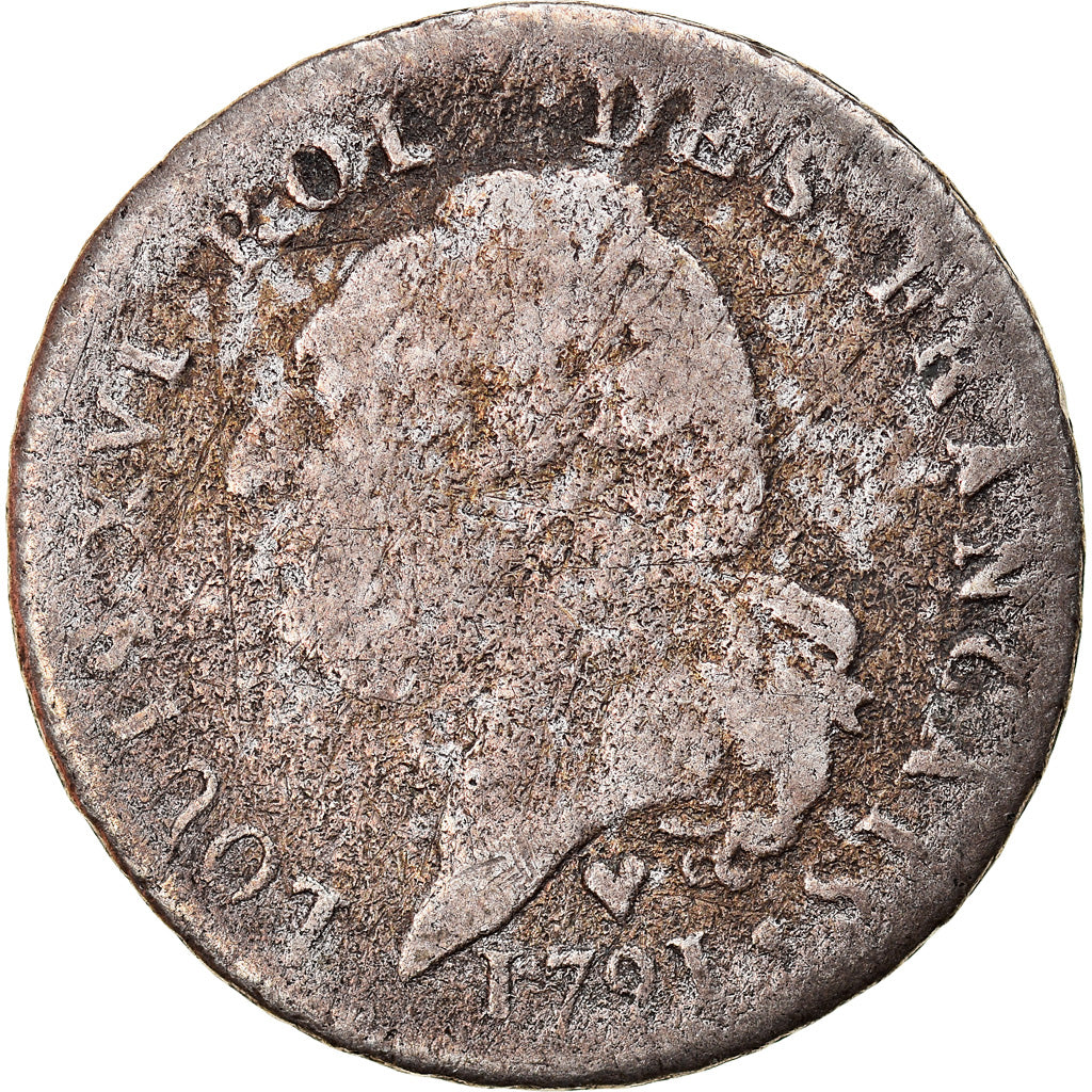 Münze, Frankreich, 15 sols français, 15 Sols, 1/8 ECU, 1791, Strasbourg, S