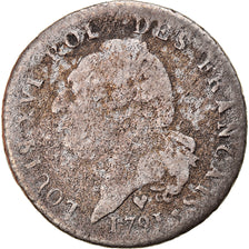 Moneda, Francia, 15 sols français, 15 Sols, 1/8 ECU, 1791, Strasbourg, BC+