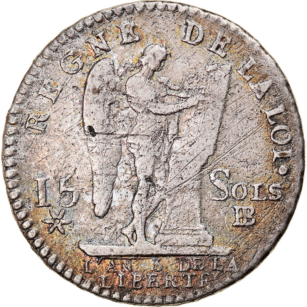 Münze, Frankreich, 15 sols français, 15 Sols, 1/8 ECU, 1791, Strasbourg, S