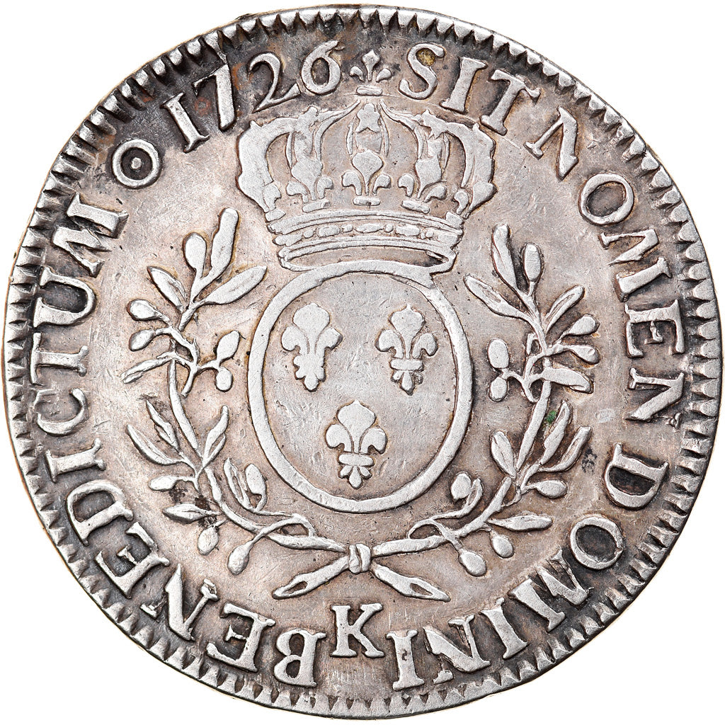 Coin, France, Louis XV, Écu aux branches d'olivier, Ecu, 1726, Bordeaux
