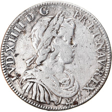Coin, France, Louis XIV, 1/2 Écu à la mèche courte, 1644, Paris, VF(30-35)