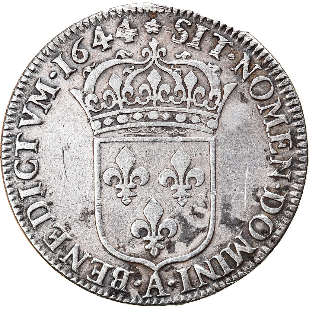 Moneta, Francja, Louis XIV, 1/2 Écu à la mèche courte, 1644, Paris