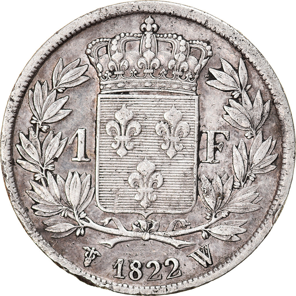 Munten, Frankrijk, Louis XVIII, Louis XVIII, Franc, 1822, Lille, ZF, Zilver