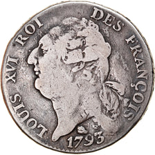 Moneda, Francia, Écu de 6 livres françois, ECU, 6 Livres, 1793, Toulouse, BC+