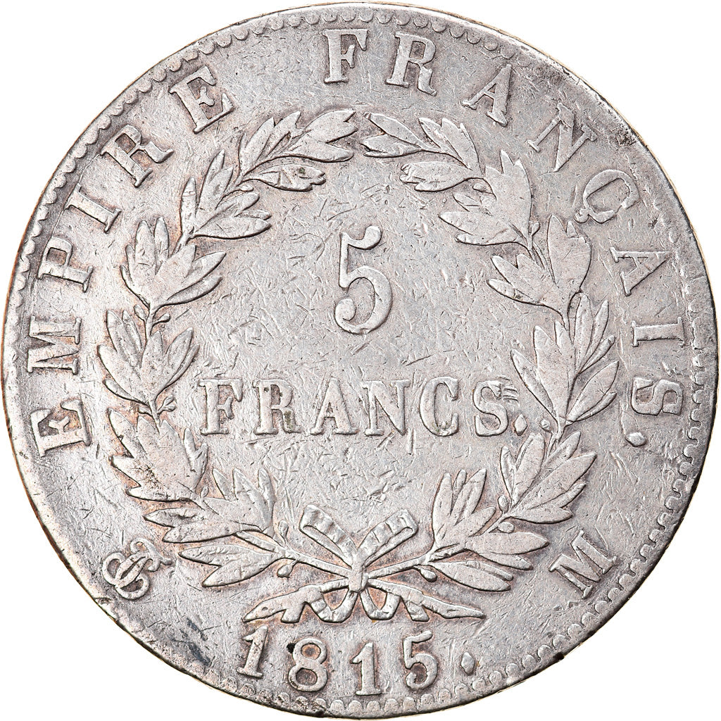 Monnaie, France, Napoléon I, 5 Francs, 1815, Toulouse, TB, Argent, Gadoury:595