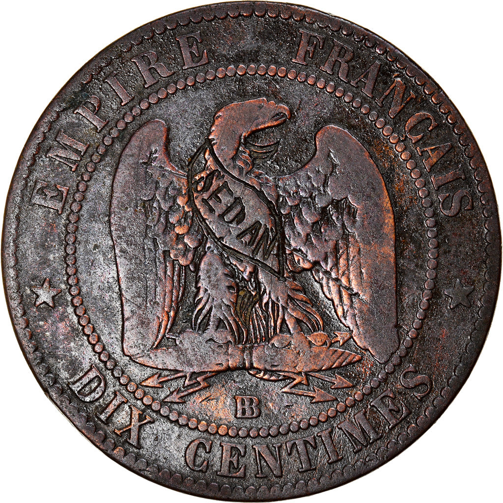 Coin, France, Napoleon III, 10 Centimes, 1870, Strasbourg, Satirique, VF(30-35)