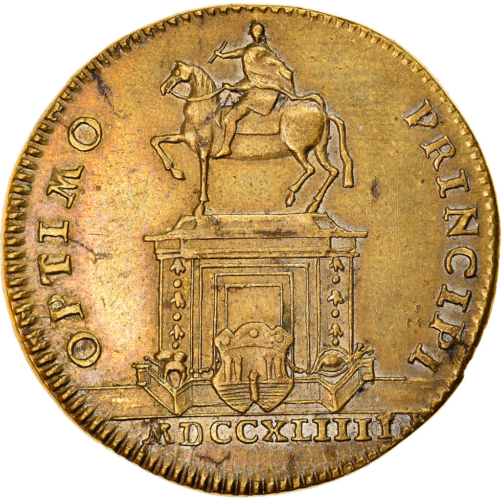 Frankrijk, Token, Place de la Bourse, Statue Equestre de Louis XV, Bordeaux