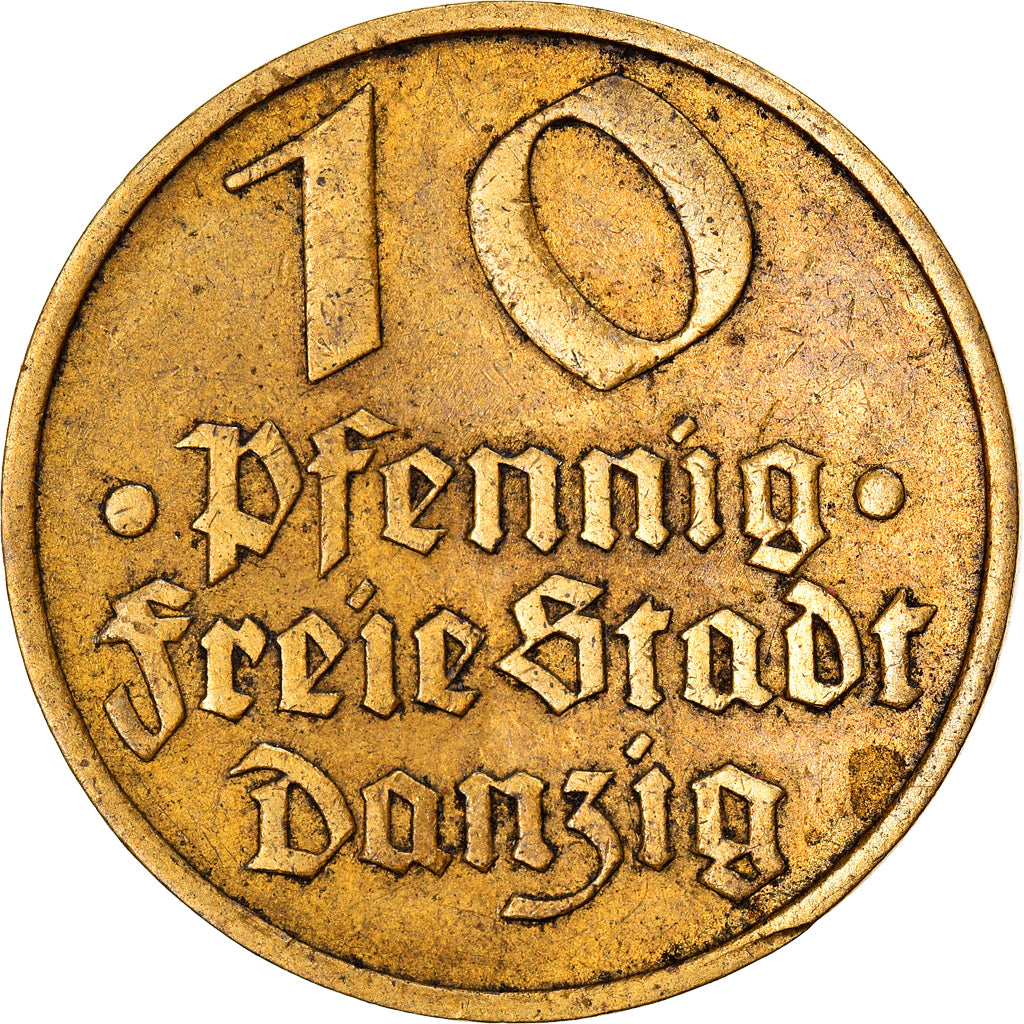 Coin, DANZIG, 10 Pfennig, 1932, EF(40-45), Aluminum-Bronze, KM:152