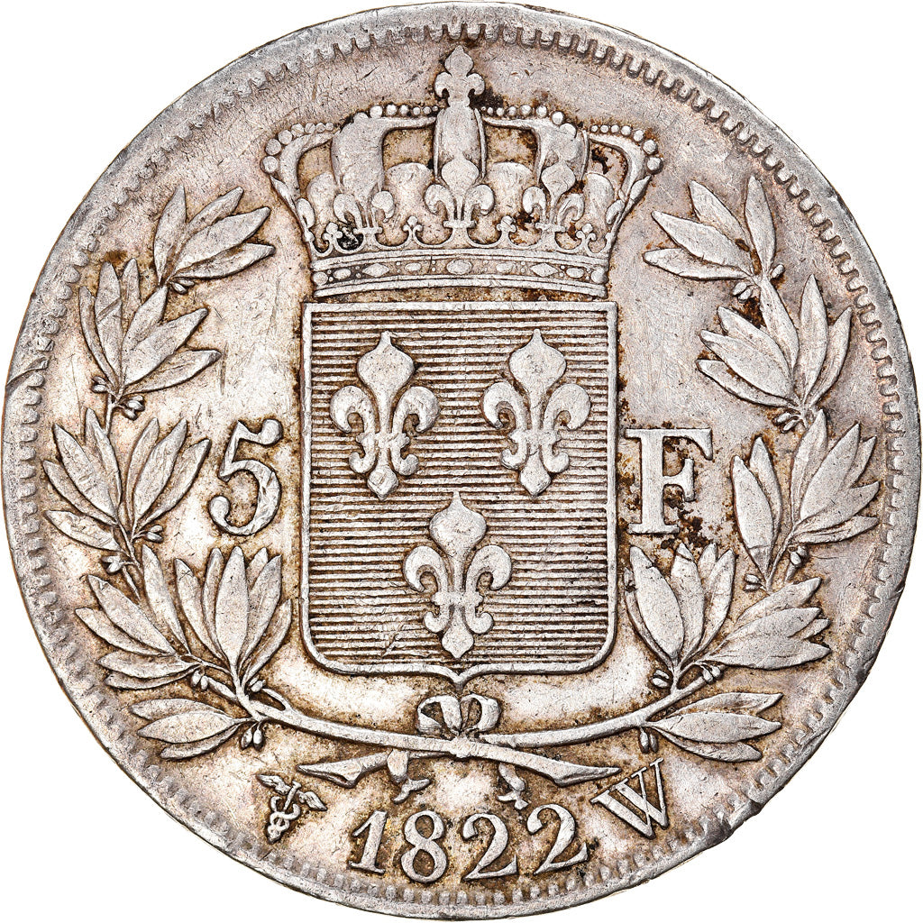 Münze, Frankreich, Louis XVIII, Louis XVIII, 5 Francs, 1822, Lille, S+, Silber