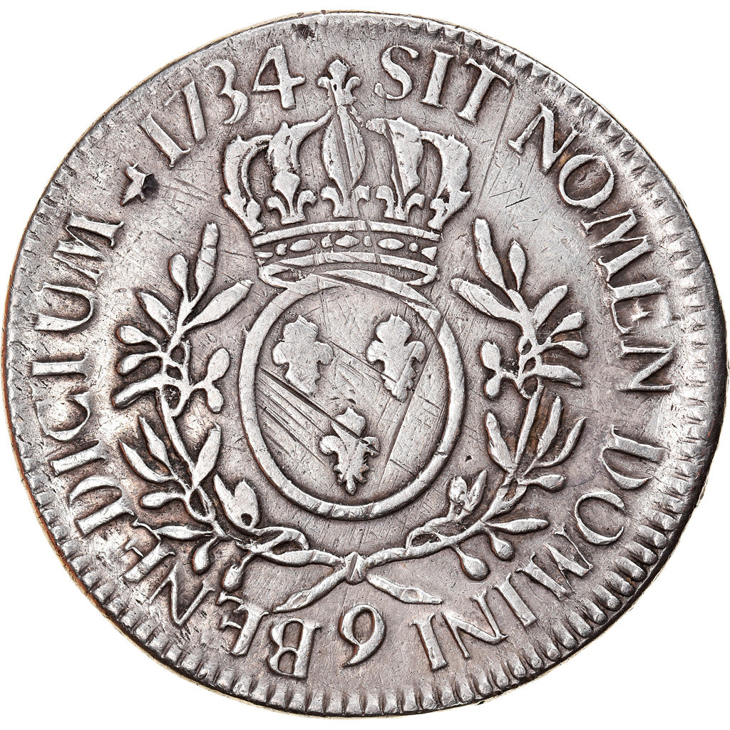 Coin, France, Louis XV, Écu aux branches d'olivier, Ecu, 1734, Rennes