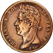 Moneda, COLONIAS FRANCESAS, Charles X, 5 Centimes, 1828, Paris, BC+, Bronce